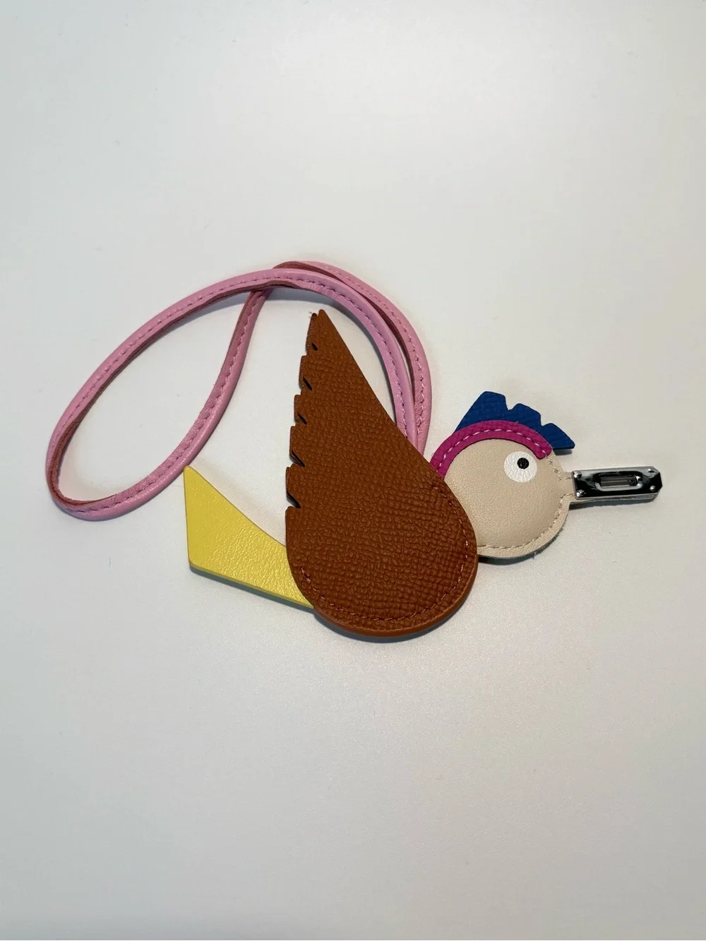 Hermes Petit H Bird Bag Charm Leather Multicolor Birdie